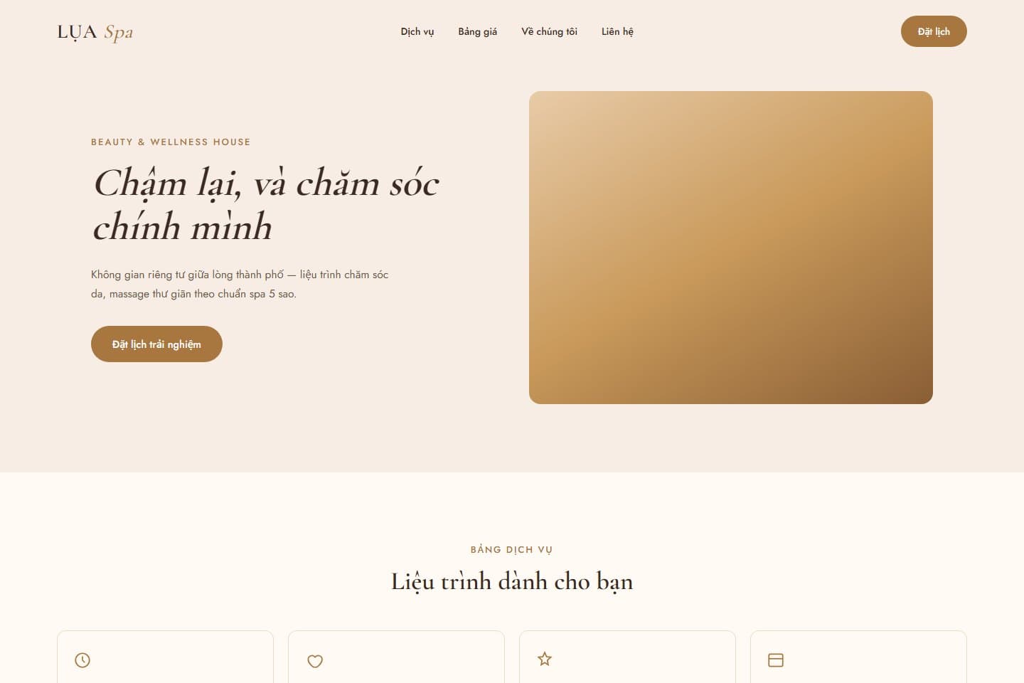Spa / Salon — mẫu website do lamweb thiết kế